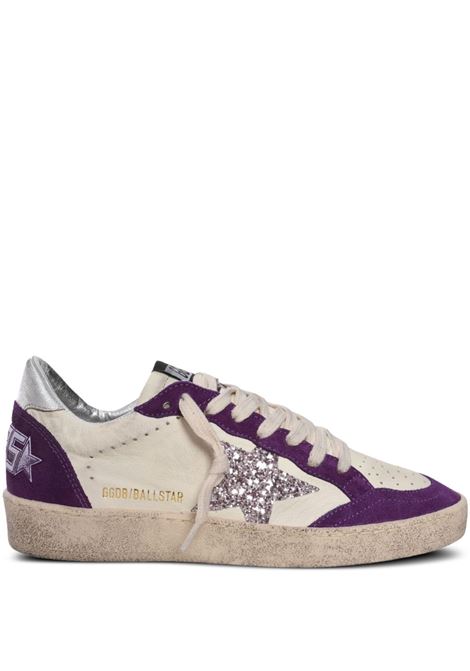 Sneakers Ball Star in bianco e viola Golden goose - donna